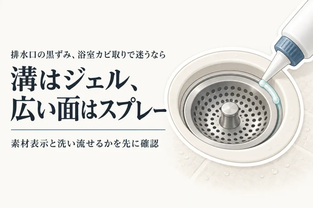 楽天でレビュー数が多い浴室カビ取りジェルとスプレーを比較｜排水口のふた・目皿の溝は素材と塗りやすさで選ぶ
