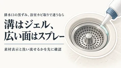 楽天でレビュー数が多い浴室カビ取りジェルとスプレーを比較｜排水口のふた・目皿の溝は素材と塗りやすさで選ぶ