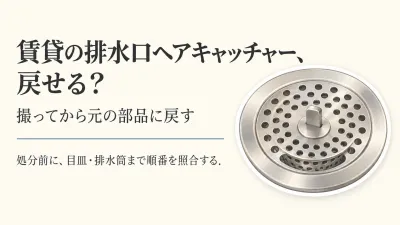 春の退去前に浴室排水口カバーを外す｜賃貸の元の目皿・ヘアキャッチャーへ戻す確認手順