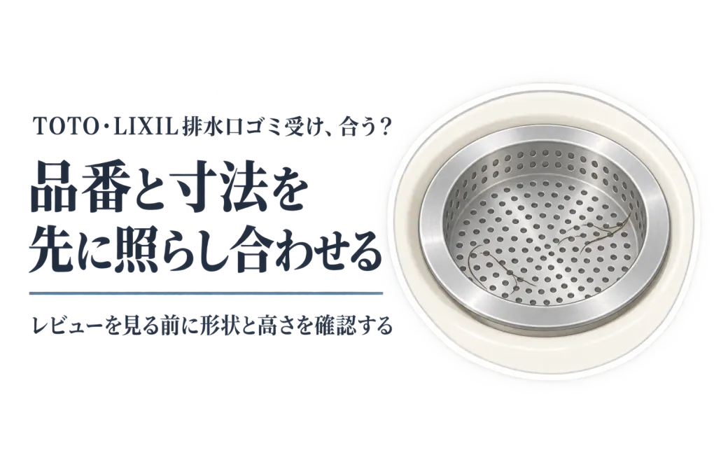 楽天でレビューの多いTOTO・LIXIL対応の浴室排水口ゴミ受けを比較｜品番確認後の形状と交換しやすさ