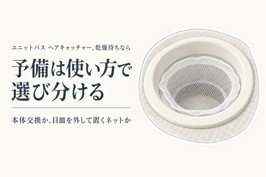 冬の浴室掃除にユニットバスのヘアキャッチャー予備｜本体と使い捨て排水口ネットの選び方